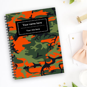 Grün und Orange Camo, Tarnung, Militär, Armee Notizbuch