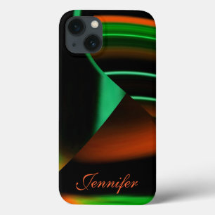 Grün und orange Streifen und Formen iPad-Hülle * Case-Mate iPhone Hülle