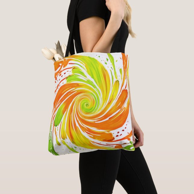 Grün- und Orangenspiraldesign (Von Nahem)
