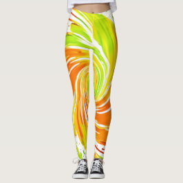 Grün- und Orangenspiraldesign Leggings