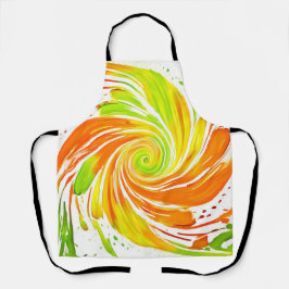 Grün- und Orangenspiraldesign Schürze