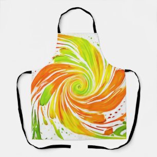 Grün- und Orangenspiraldesign Schürze