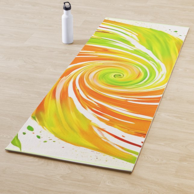 Grün- und Orangenspiraldesign Yogamatte (Beispiel)