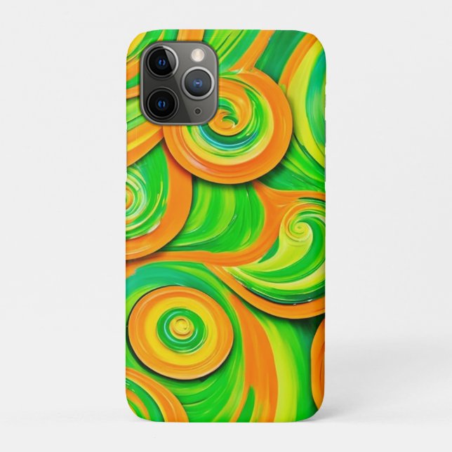 Grün- und Orangenspirale Case-Mate iPhone Hülle (Rückseite)