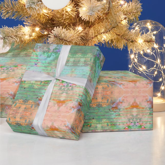 Grün- und Orangenverpackungspapier Geschenkpapier (Feiertage)