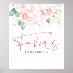 Grün und Rosa Blume bevorzugen Schild