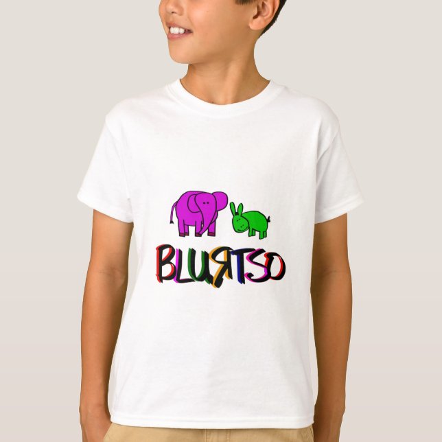 Grün und Rosa des blurtso-Logos T-Shirt (Vorderseite)