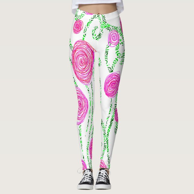 Grün und Rosa Leggings (Vorderseite)