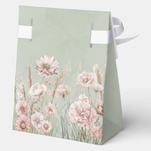Grün und Rosa Wildblumen Hochzeit Geschenkschachtel