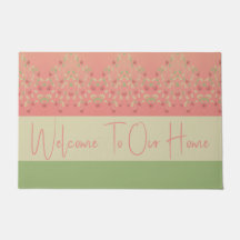 Grün und Rosa willkommen