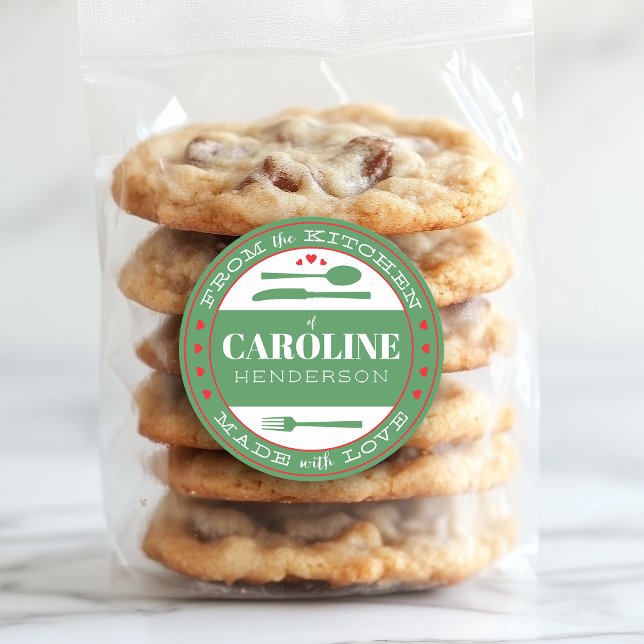 Grün und Rot aus Liebe-Food-Aufkleber Runder Aufkleber (Von Creator hochgeladen)