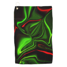 Grün und rot gekrümmte Linien über dunkelgrünem Fo