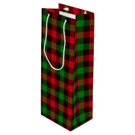 Grün und Rot Kariert Geschenktüte Für Weinflaschen