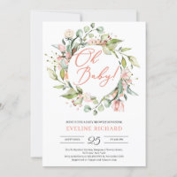 Grün und rot rosa Blumenkranz Oh Baby