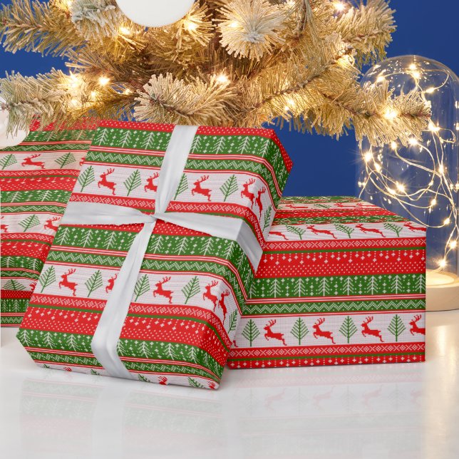 Grün und Rot Weihnachten Geschenkpapier (Feiertage)