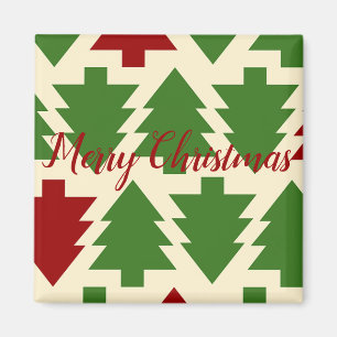 Grün und Rot Weihnachtsbaumgetränk Magnet