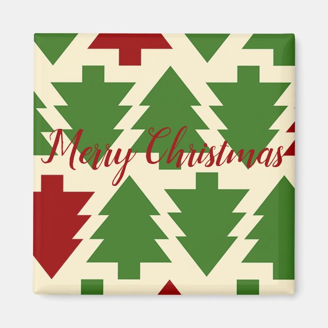 Grün und Rot Weihnachtsbaumgetränk Magnet (Vorne)