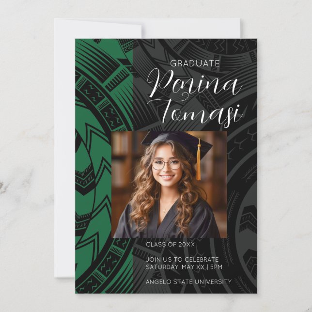 Grün und Schwarz Einladung (Vorderseite)