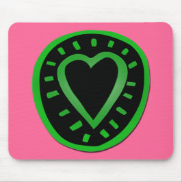 Grün und Schwarz Herz -3- Mousepad