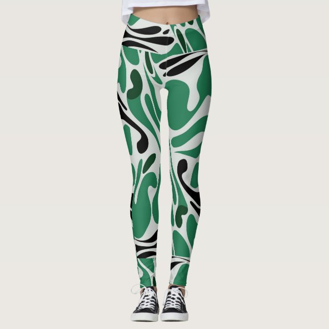 grün und schwarz leggings (Vorderseite)