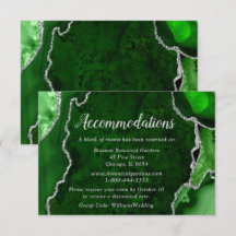 Grün und Silber Achat Hochzeitsunterkünfte