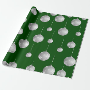 Grün und Silber Weihnachtsgeschmack Geschenkpapier