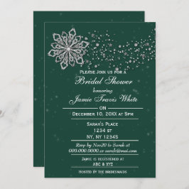 Grün und Silver Winter Brautparty laden ein Einladung
