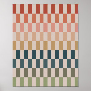 Grün und Terrakotta Streifen Poster