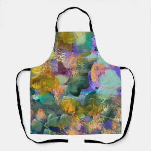 Grün und violett Abstrakt Floral Schürze