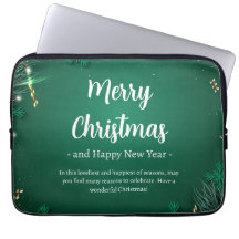 Grün und Weiß Einfache Weihnachtsfeier Neopren 13"
