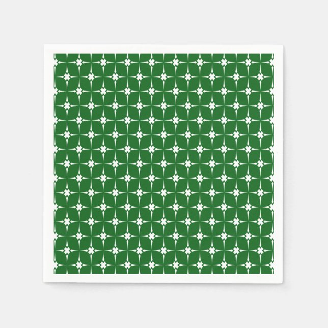 grün und weiß Gemustert Serviette (Vorderseite)