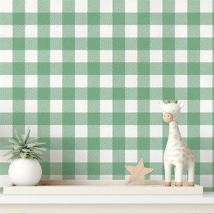 Grün und Weiß kariert Gingham Tapete