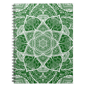 Grün und Weiß Mandala - Loergann in Moringa Notizblock