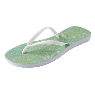Grün und Weiß marmoriert Wirbel abstrakt Flip Flops
