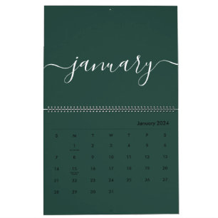Grün und Weiß Minimalistisch 2027 Kalender