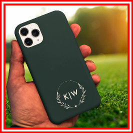Grün und Weiß | Monogram für moderne Initials iPhone 16 Pro Max Hülle