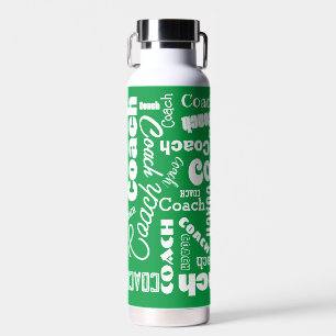 Grün und Weiß Personalisierter Coach Geschenk Name Trinkflasche