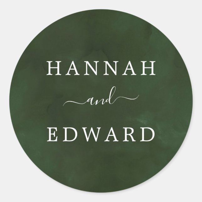 Grün und Weiß Runder Aufkleber (Vorderseite)