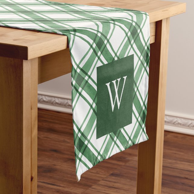 Grün und Weiß Tischläufer (Green and White Table Runner
)