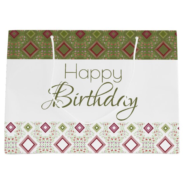 Grün und Weiß von Olivenöl Große Geschenktüte (Vorderseite)