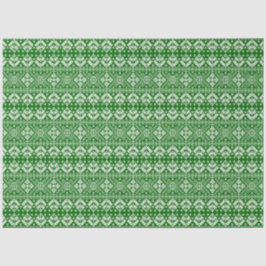 Grün und Weiß Weihnachtsmesse Isle Pattern Seidenpapier