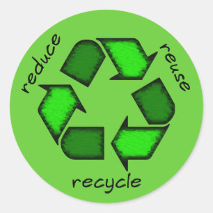 Grün verringern, verwenden wieder, recyceln runder aufkleber