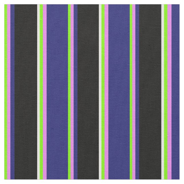 Grün, Violet, Mitternachtsblau, Schwarz und Weiß Stoff (Nahaufnahme)
