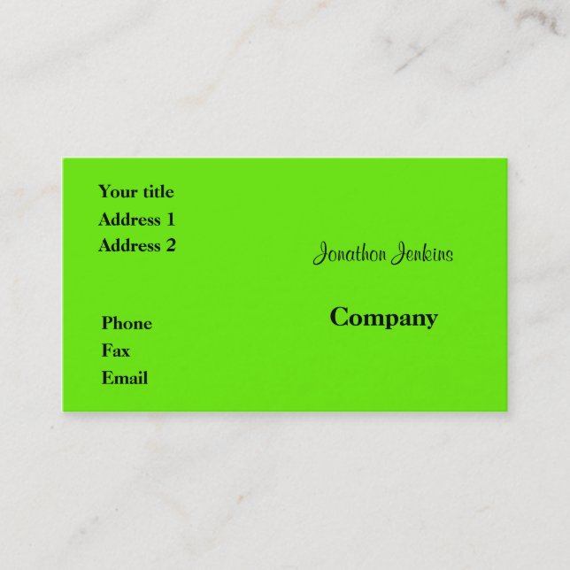 Grün Visitenkarte (Vorderseite)