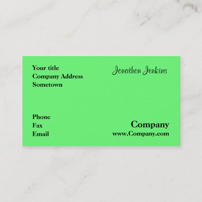Grün Visitenkarte (Vorderseite)