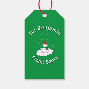 Grün von Santa Benutzername Schneemann Schneeflock Geschenkanhänger