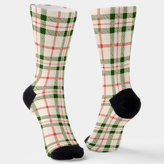 Grün von Weihnachtsgrün kariert Socken (Gewinkelt)