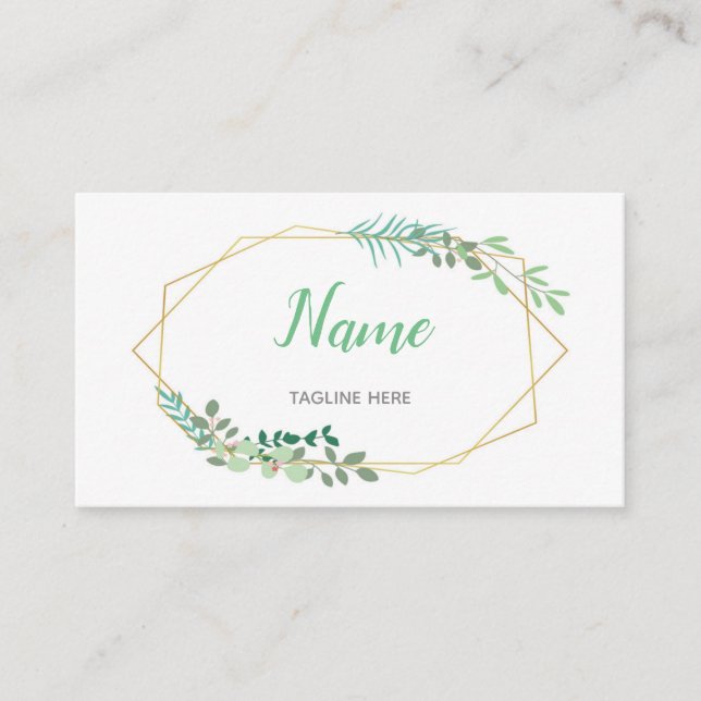 Grün-weibliche Visitenkarte (Vorderseite)