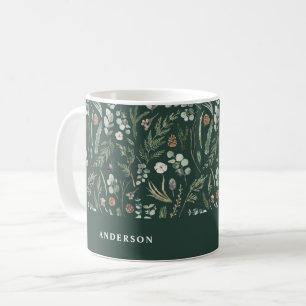 Grün Weihnachten modern minimalbotanisch elegant Kaffeetasse