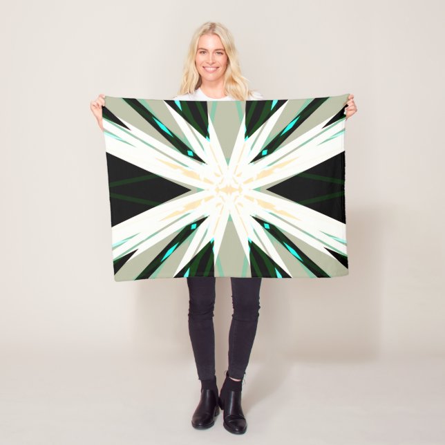 Grün weiß Beige Winter Xmas Snowflake Warm Fleecedecke (Beispiel)